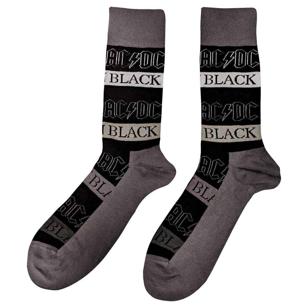 Black - Back - AC-DC Unisex Adult Back In Black Ankle Socks