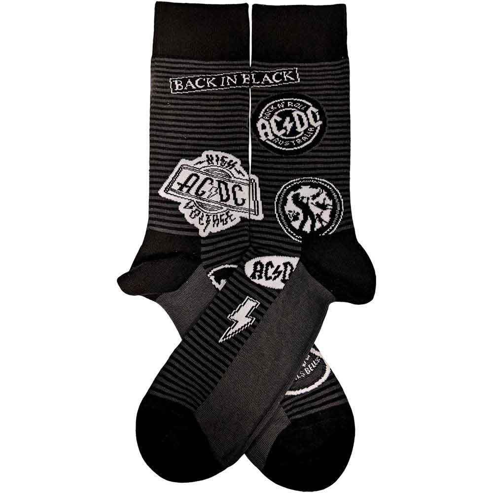 Black - Back - AC-DC Unisex Adult Icons Ankle Socks