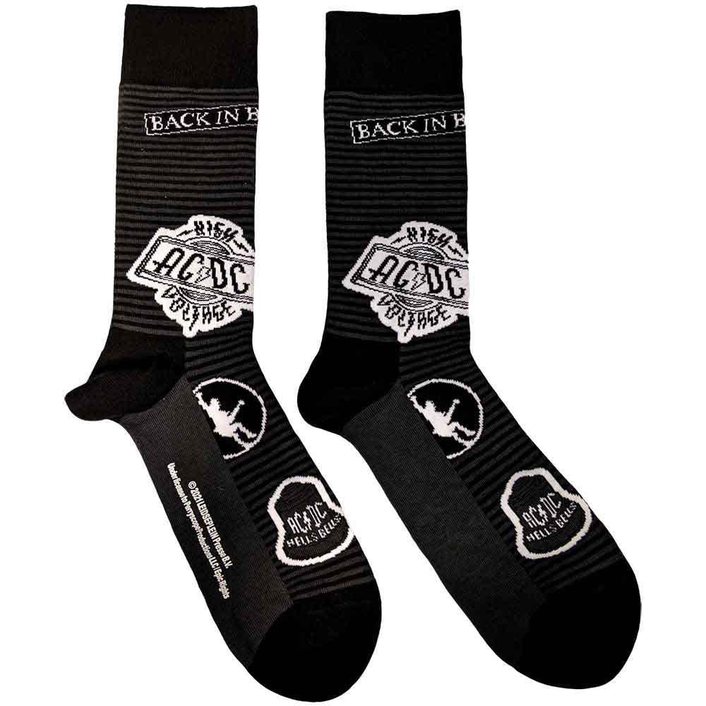 Black - Front - AC-DC Unisex Adult Icons Ankle Socks