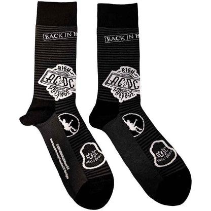 Black - Front - AC-DC Unisex Adult Icons Ankle Socks