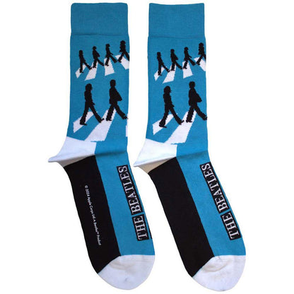 Blue - Front - The Beatles Unisex Adult Abbey Road Repeat Silhouettes Ankle Socks