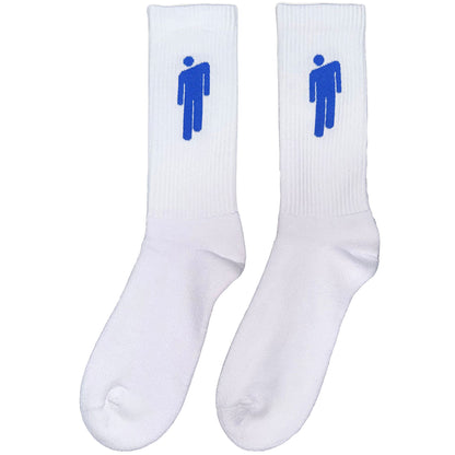 White-Blue - Back - Billie Eilish Unisex Adult Blohsh Logo Terrycloth Ankle Socks