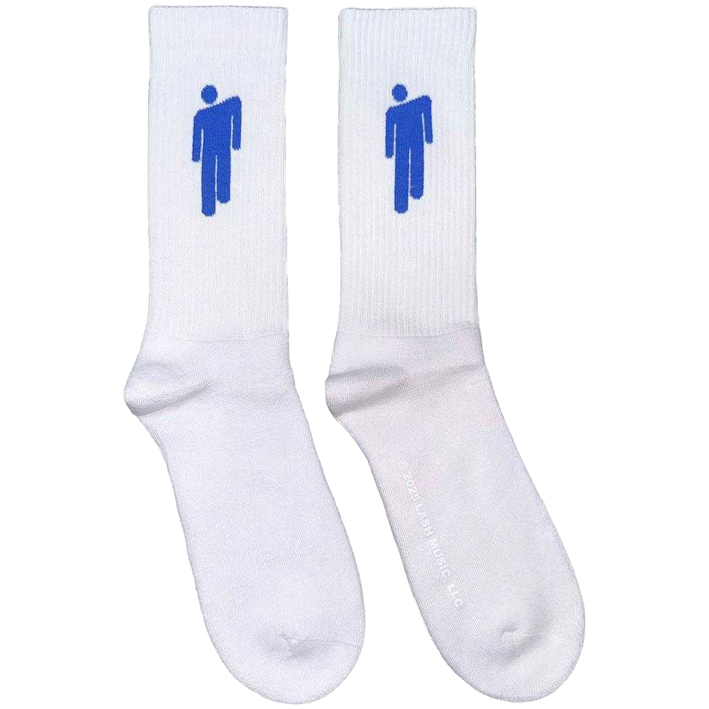 White-Blue - Front - Billie Eilish Unisex Adult Blohsh Logo Terrycloth Ankle Socks