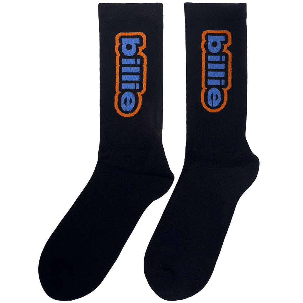 Black - Back - Billie Eilish Unisex Adult Outline Terrycloth Logo Ankle Socks