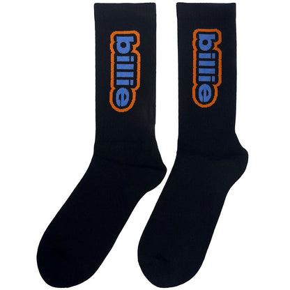 Black - Back - Billie Eilish Unisex Adult Outline Terrycloth Logo Ankle Socks
