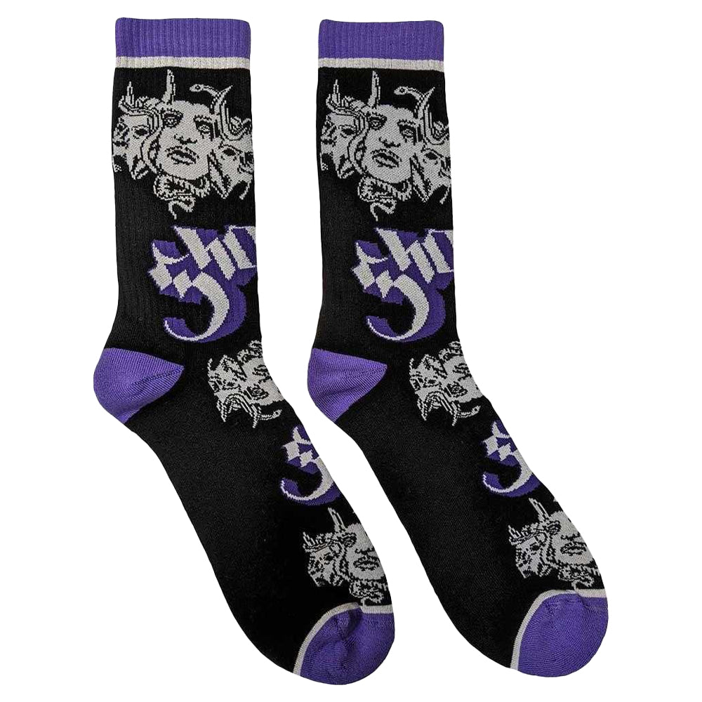 Black - Front - Ghost Unisex Adult Copia Ankle Socks