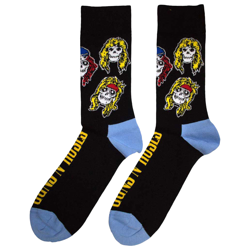 Black - Back - Guns N Roses Unisex Adult Skulls Band Ankle Socks