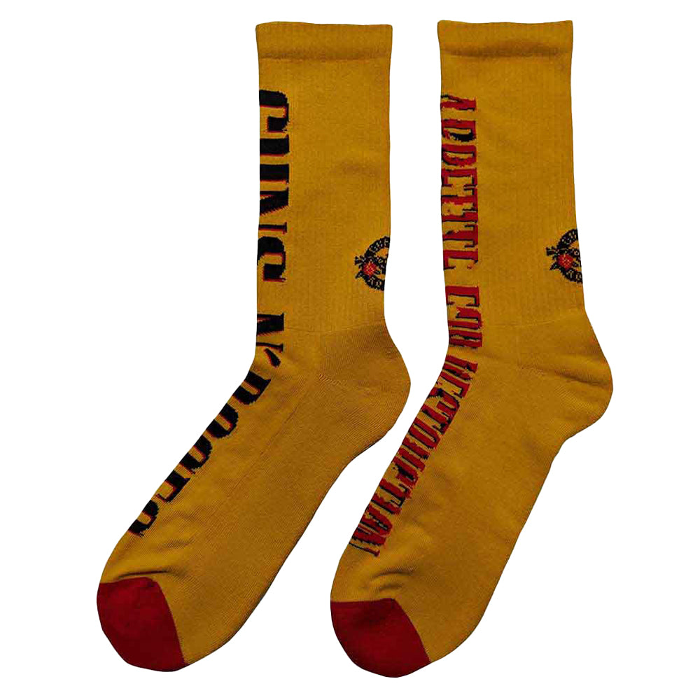 Yellow - Back - Guns N Roses Unisex Adult Appetite For Destruction Terrycloth Ankle Socks