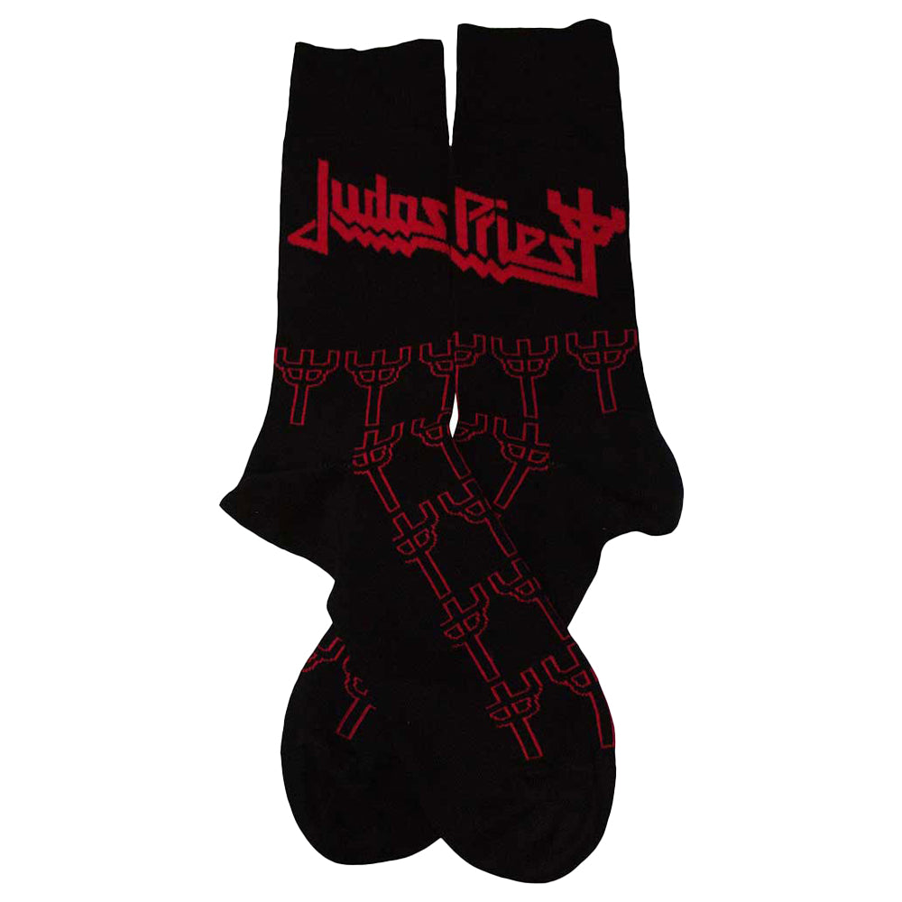 Black - Back - Judas Priest Unisex Adult Trident Ankle Socks