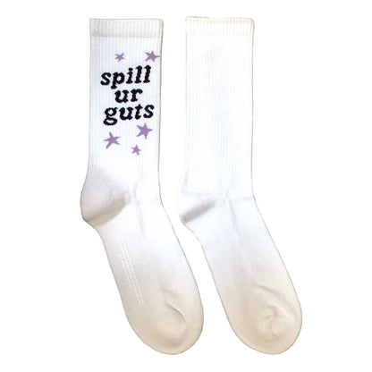 White - Front - Olivia Rodrigo Unisex Adult Spill Your Guts Terrycloth Ankle Socks