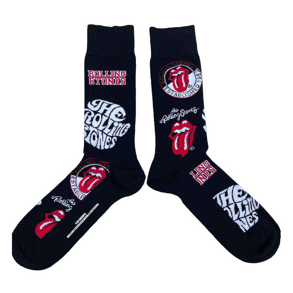 Black - Back - The Rolling Stones Unisex Adult Logos Ankle Socks
