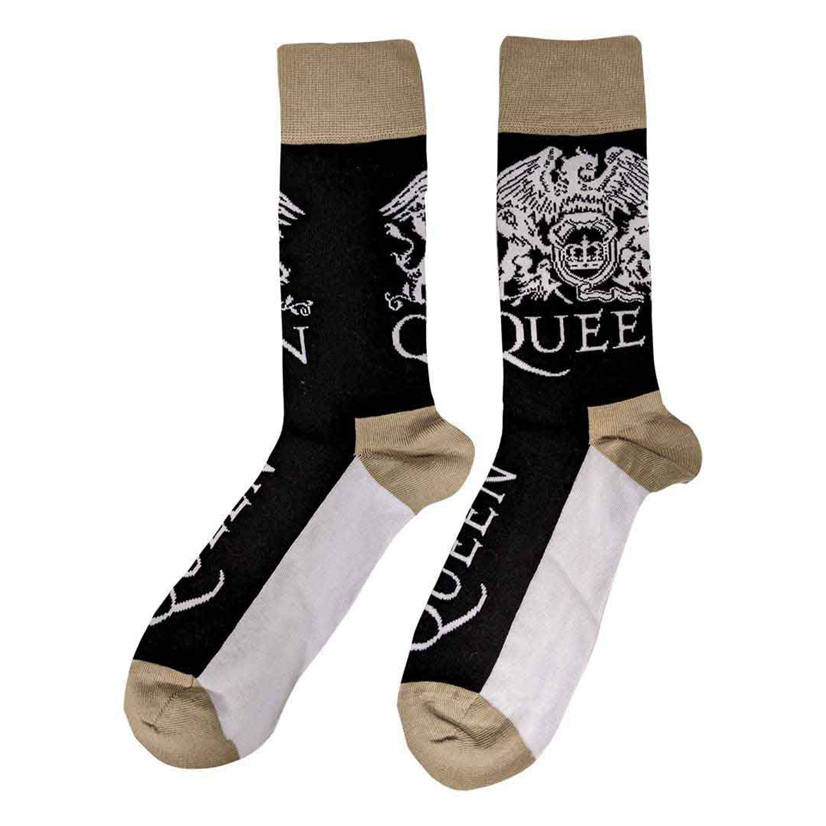 Black - Back - Queen Unisex Adult Crest Logo Ankle Socks