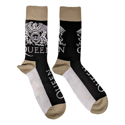 Black - Front - Queen Unisex Adult Crest Logo Ankle Socks