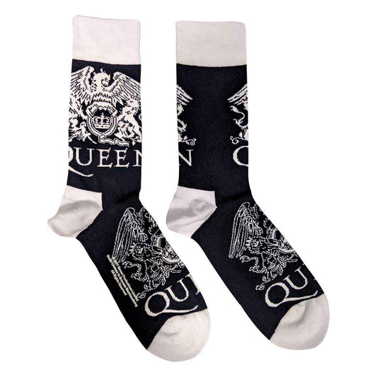 Navy Blue-White - Front - Queen Unisex Adult Crest Ankle Socks