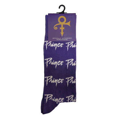 Purple - Back - Prince Unisex Adult Repeat Logo Ankle Socks