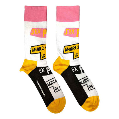 White - Front - Sex Pistols Unisex Adult Anarchy In The UK Ankle Socks