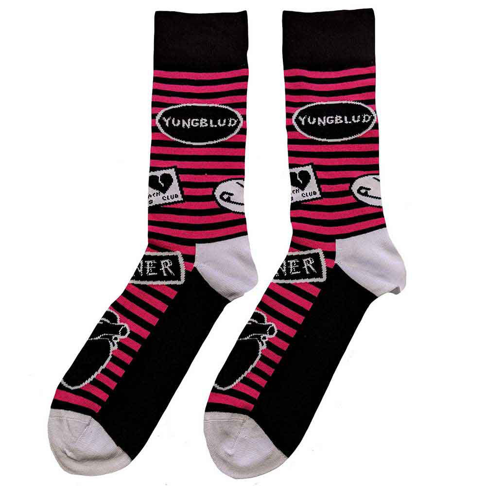 Black - Back - Yungblud Unisex Adult Symbols Ankle Socks