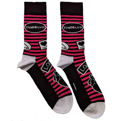 Black - Front - Yungblud Unisex Adult Symbols Ankle Socks