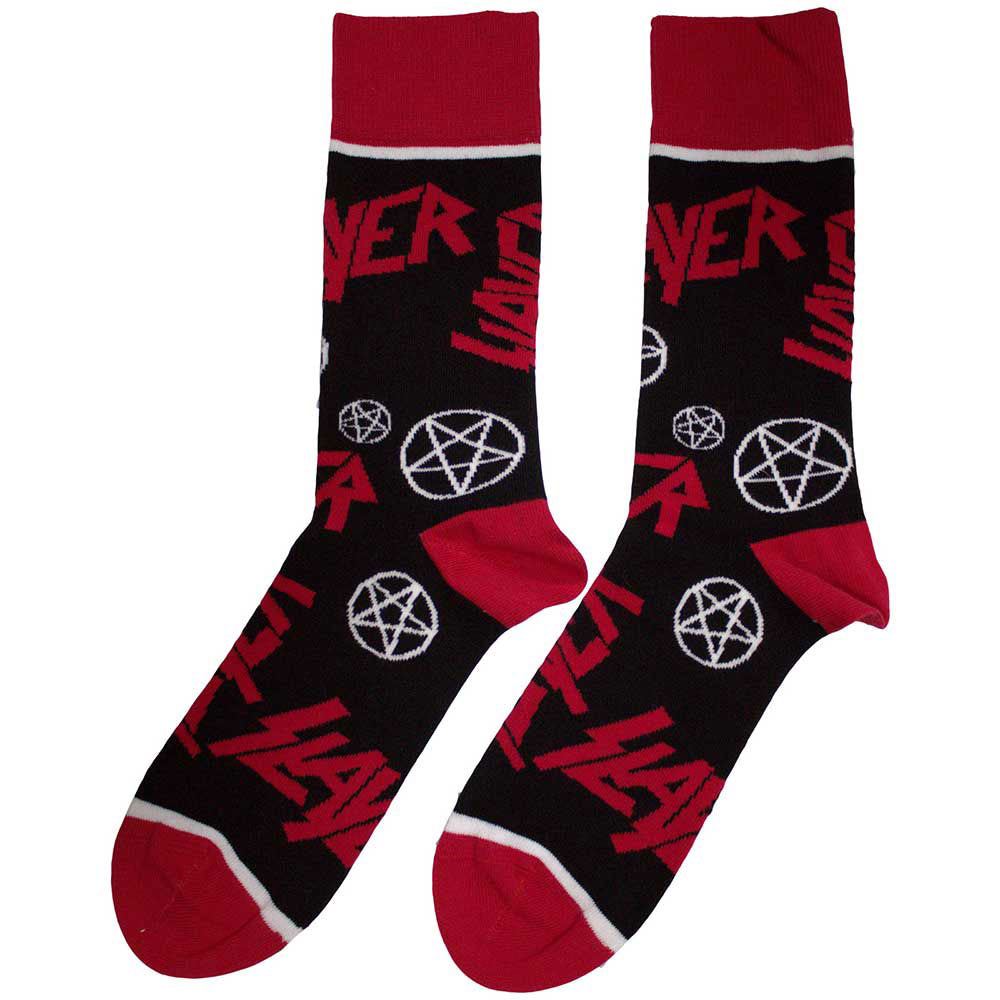 Black - Back - Slayer Unisex Adult Logo & Pentagram Ankle Socks