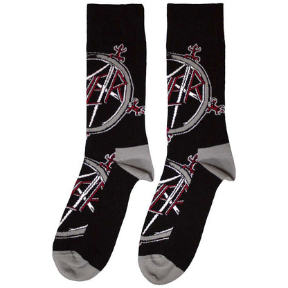 Black - Back - Slayer Unisex Adult Pentagram Ankle Socks