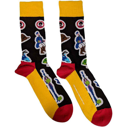 Black - Front - The Beatles Unisex Adult Portholes And Characters Ankle Socks