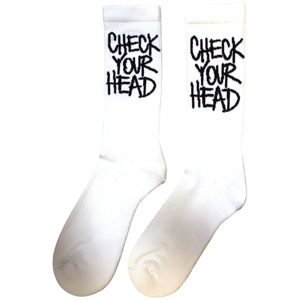 White - Front - Beastie Boys Unisex Adult Check Your Head Terrycloth Socks