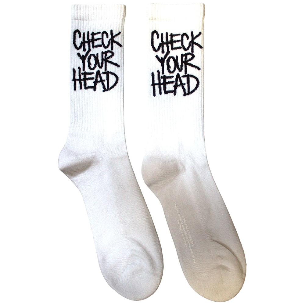 White - Back - Beastie Boys Unisex Adult Check Your Head Terrycloth Socks