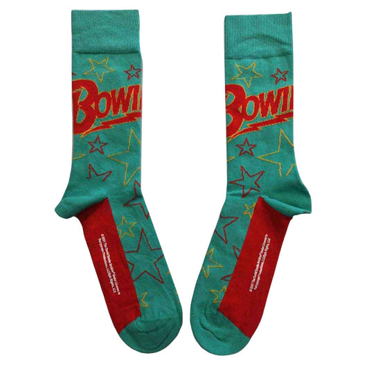 Green - Front - David Bowie Unisex Adult Outline Stars Ankle Socks