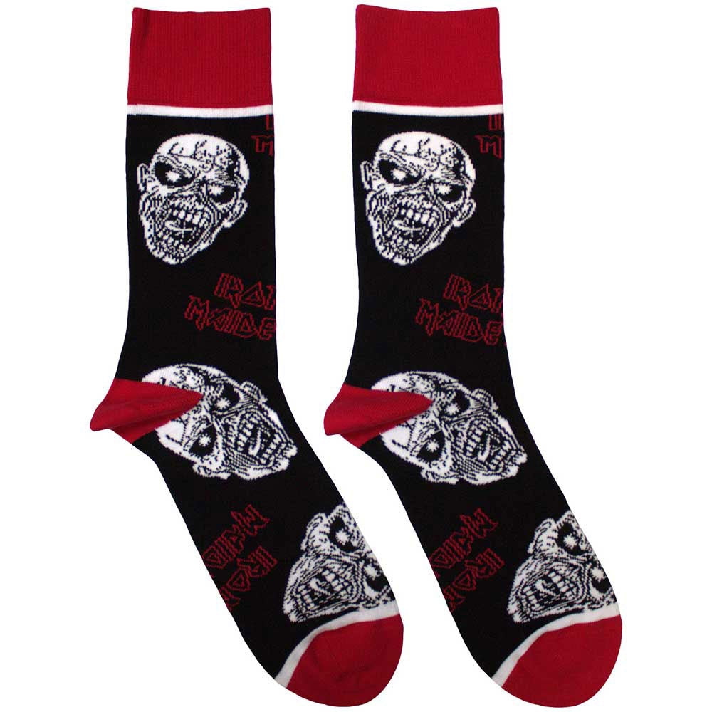 Black - Front - Iron Maiden Unisex Adult Eddie Skulls Ankle Socks