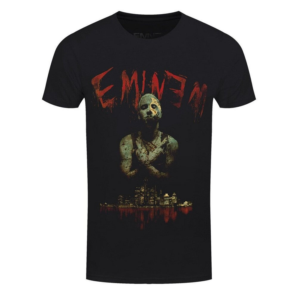 Black - Front - Eminem Unisex Adult Bloody Horror T-Shirt