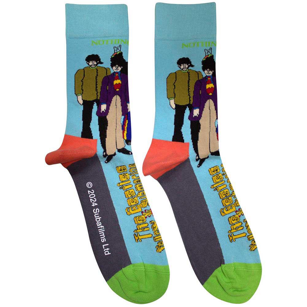 Light Blue - Front - The Beatles Unisex Adult Sub & Band Ankle Socks