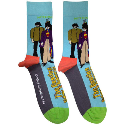 Light Blue - Front - The Beatles Unisex Adult Sub & Band Ankle Socks