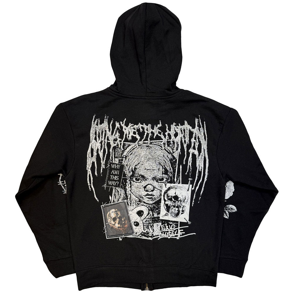 Black - Back - Bring Me The Horizon Unisex Adult Nailed Symbol Back Print Full Zip Hoodie