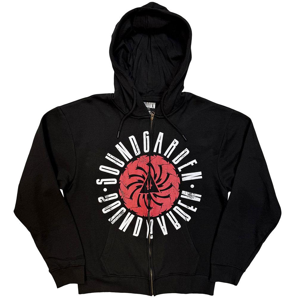 Black - Front - Soundgarden Unisex Adult Circle Logo Hoodie