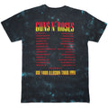 Black - Back - Guns N Roses Unisex Adult Use Your Illusion Tour 1991 Back Print Washed T-Shirt