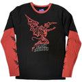 Black-Red - Front - Black Sabbath Unisex Adult Henry Wavy Logo Layered Long-Sleeved T-Shirt