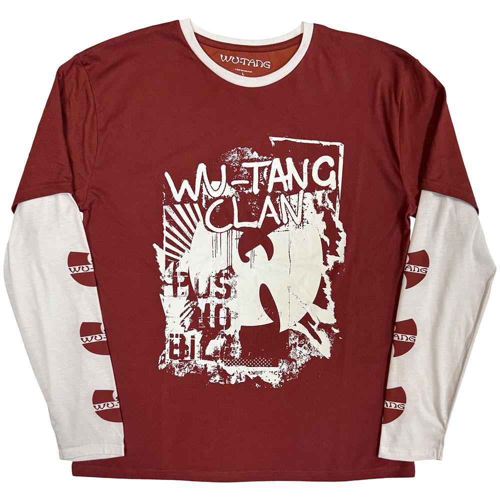 Red-White - Front - Wu-Tang Clan Unisex Adult Graffiti Layered Long-Sleeved T-Shirt