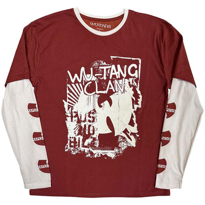 Red-White - Front - Wu-Tang Clan Unisex Adult Graffiti Layered Long-Sleeved T-Shirt