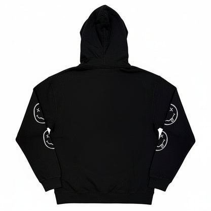 Black - Back - Nirvana Unisex Adult Happy Face Hoodie