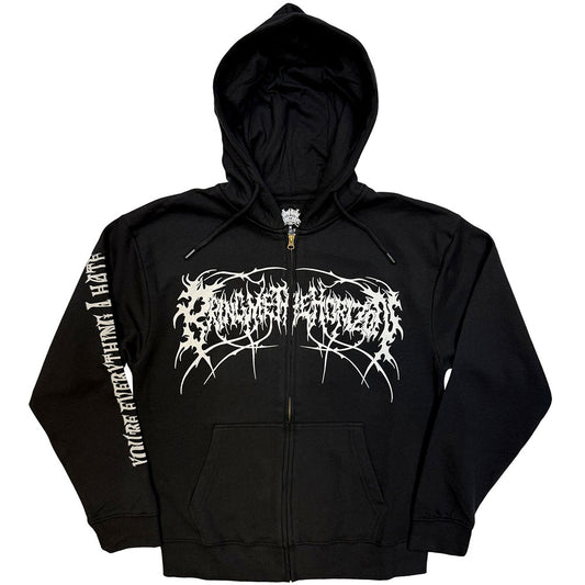 Black - Front - Bring Me The Horizon Unisex Adult Genxsis Metal Logo Back Print Hoodie