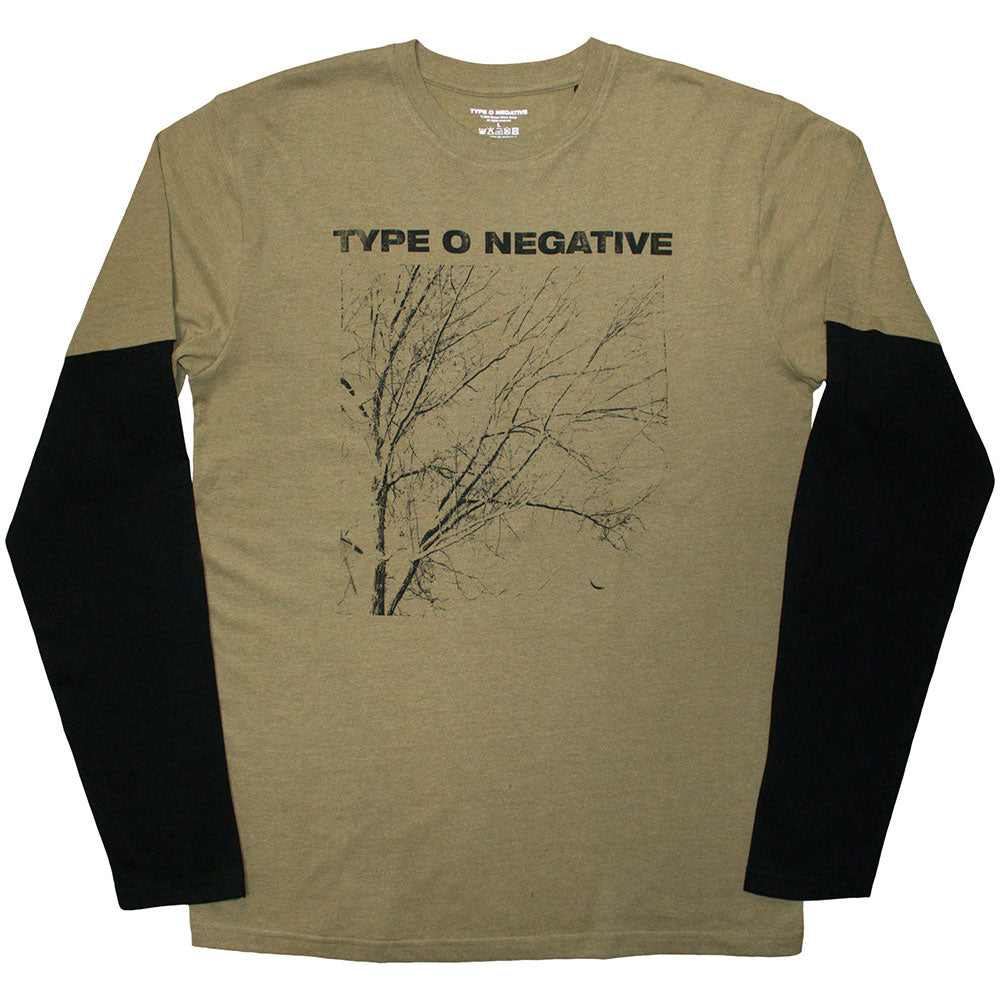 Black-Green - Front - Type O Negative Unisex Adult Tree Layered Long-Sleeved T-Shirt