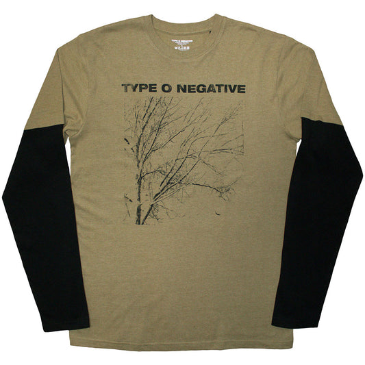 Black-Green - Front - Type O Negative Unisex Adult Tree Layered Long-Sleeved T-Shirt