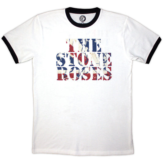 White - Front - The Stone Roses Unisex Adult Tour 2013 Ringer Back Print T-Shirt