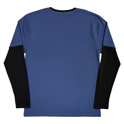 Denim Blue-Black - Back - Gorillaz Unisex Adult Group Circle Layered Long-Sleeved T-Shirt