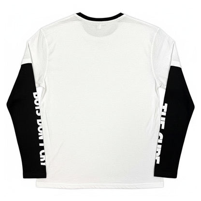 Black-White - Back - The Cure Unisex Adult Boys Don´t Cry Box Layered Long-Sleeved T-Shirt