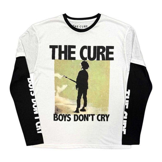 Black-White - Front - The Cure Unisex Adult Boys Don´t Cry Box Layered Long-Sleeved T-Shirt