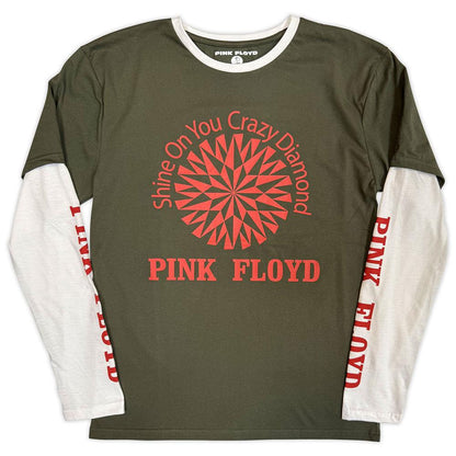 Green-White - Front - Pink Floyd Unisex Adult Shine On Layered Long-Sleeved T-Shirt