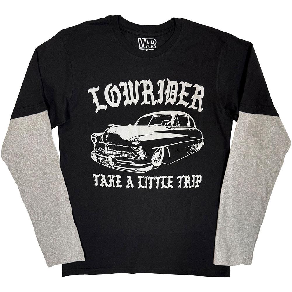 Black-Grey - Front - War Unisex Adult Low Rider Layered Long-Sleeved T-Shirt