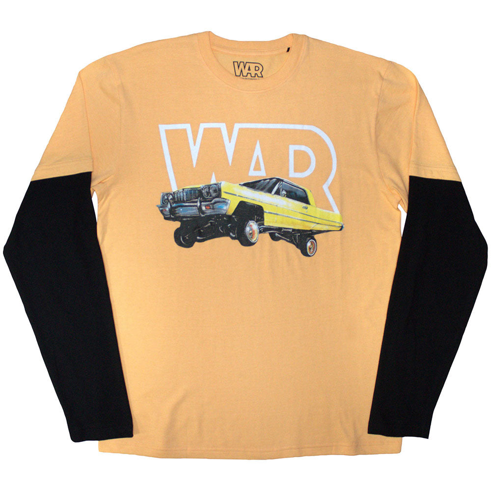 Sand-Black - Front - War Unisex Adult Car Layered Long-Sleeved T-Shirt