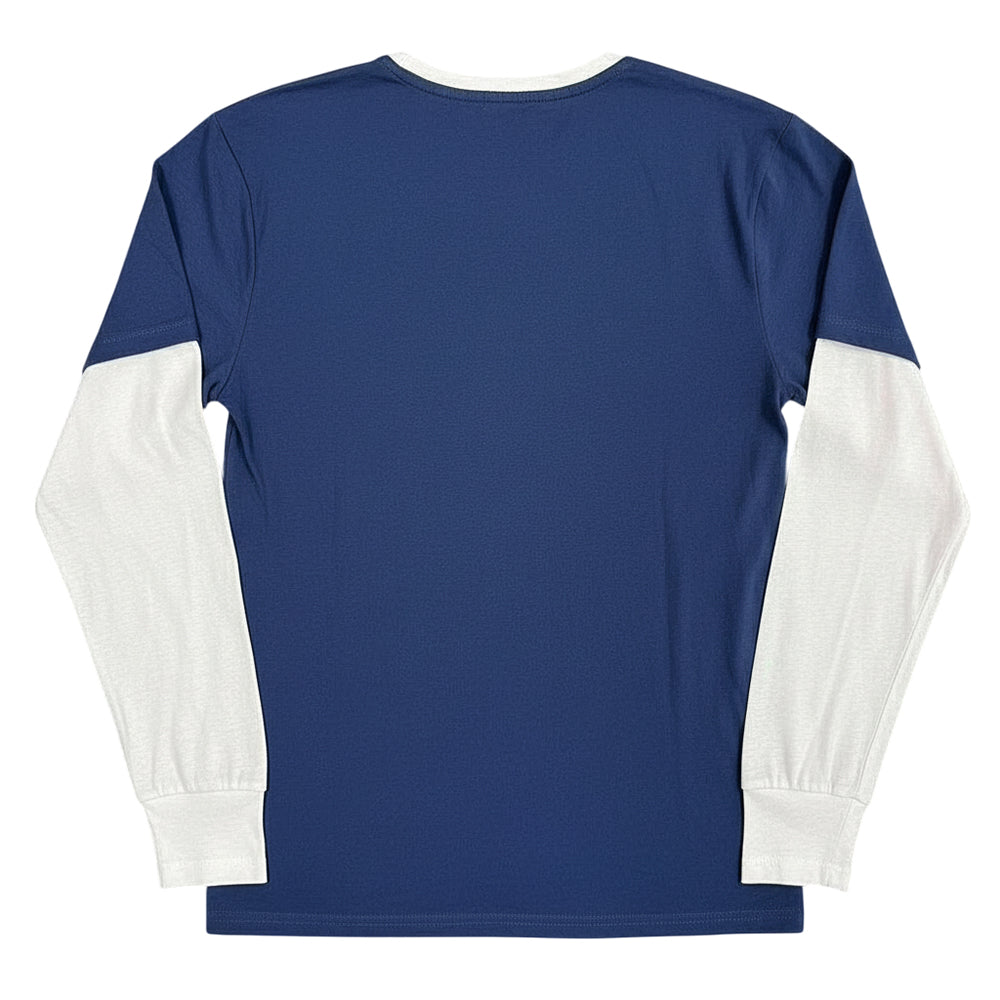 Denim Blue-White - Back - The Rolling Stones Unisex Adult Collage Tongue Layered Long-Sleeved T-Shirt